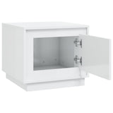 Coffee Table High Gloss White 51x50x44 cm Engineered Wood - Rear View