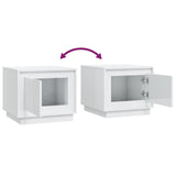 Coffee Table High Gloss White 51x50x44 cm Engineered Wood - Low Angle