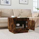 Coffee Table Smoked Oak 51x50x44 cm Engineered Wood - Side View