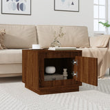 Coffee Table Brown Oak 51x50x44 cm Engineered Wood - Side View