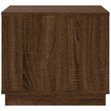Coffee Table Brown Oak 51x50x44 cm Engineered Wood - Close-Up Angle