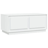 Coffee Table White 102x50x44 cm Engineered Wood - Front View