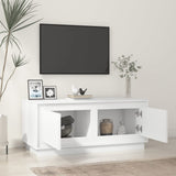 Coffee Table White 102x50x44 cm Engineered Wood - Side View