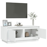 Coffee Table White 102x50x44 cm Engineered Wood - 45-Degree Angle
