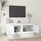 Coffee Table High Gloss White 102x50x44 cm Engineered Wood - Side View