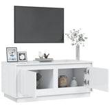 Coffee Table High Gloss White 102x50x44 cm Engineered Wood - 45-Degree Angle