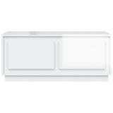 Coffee Table High Gloss White 102x50x44 cm Engineered Wood - Rear View