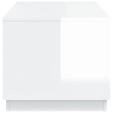 Coffee Table High Gloss White 102x50x44 cm Engineered Wood