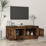 Coffee Table Smoked Oak 102x50x44 cm Engineered Wood - Side View