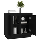 Sideboard Black 80x34x75 cm Engineered Wood - Top-Down View