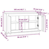 Sideboard White 102x35x60 cm Engineered Wood - Extra Image