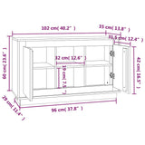 Sideboard Black 102x35x60 cm Engineered Wood - Extra Image
