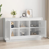 Sideboard High Gloss White 102x35x60 cm Engineered Wood - Side View