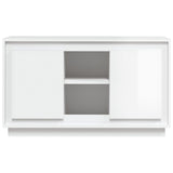 Sideboard High Gloss White 102x35x60 cm Engineered Wood - 45-Degree Angle