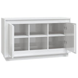 Sideboard High Gloss White 102x35x60 cm Engineered Wood - Rear View