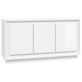 Sideboard High Gloss White 102x35x55 cm Engineered Wood - Front View