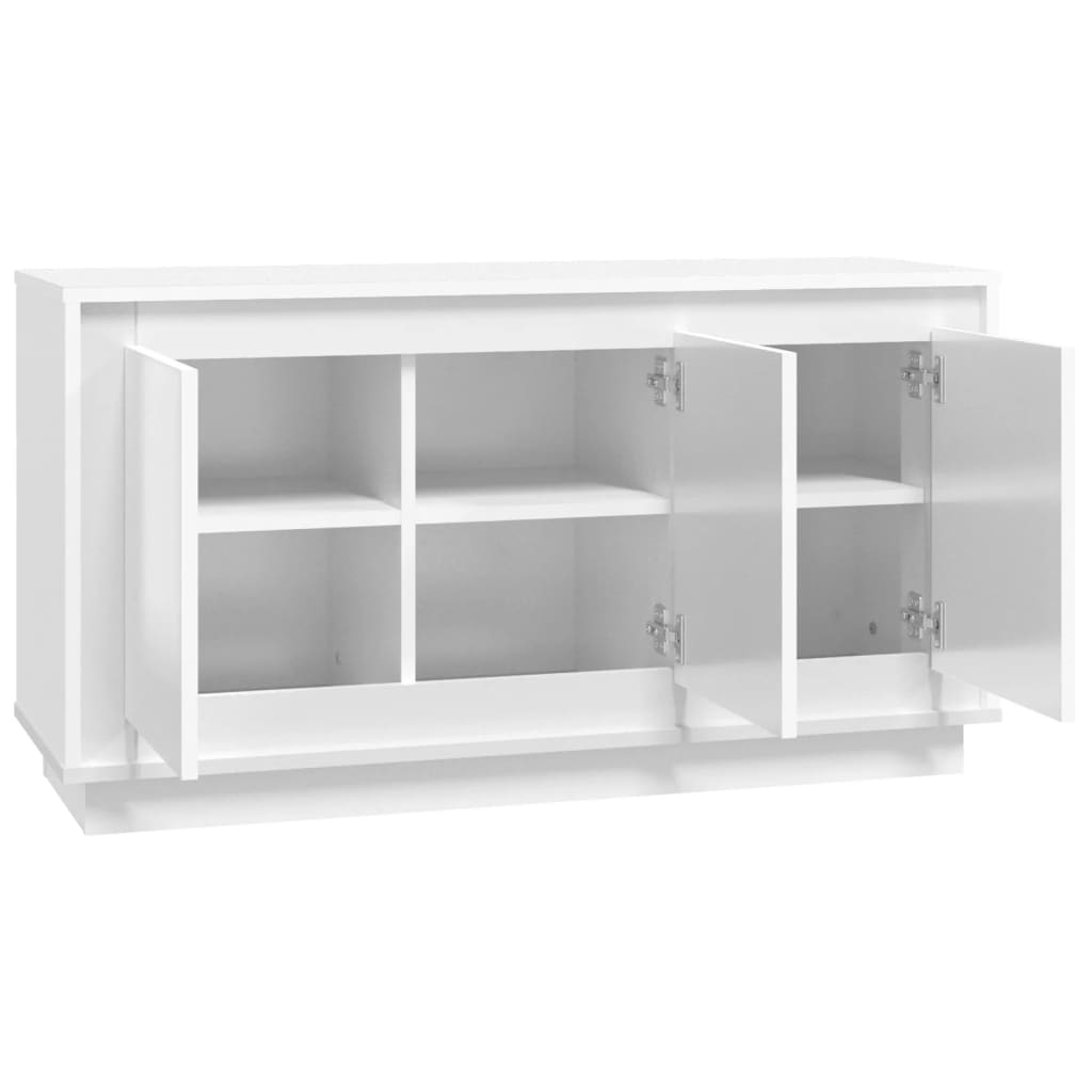 Sideboard High Gloss White 102x35x55 cm Engineered Wood