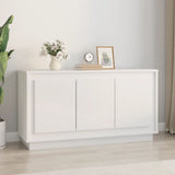 Sideboard High Gloss White 102x35x55 cm Engineered Wood