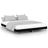 Bed Frame without Mattress Black 183x203 cm King Engineered Wood - Front View