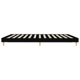 Bed Frame without Mattress Black 183x203 cm King Engineered Wood - Close-Up Angle