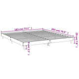 Bed Frame without Mattress Black 183x203 cm King Engineered Wood - Extra Image