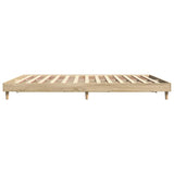 Bed Frame without Mattress Sonoma Oak 183x203 cm King Engineered Wood - Rear View