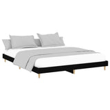 Bed Frame without Mattress Black 150x200 cm Engineered Wood - Side View