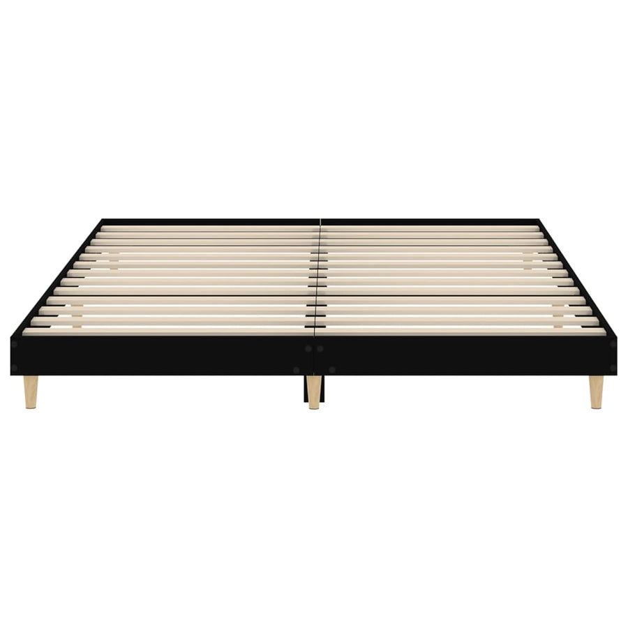 Bed Frame without Mattress Black 150x200 cm Engineered Wood