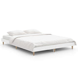 Bed Frame without Mattress White 135x190 cm Engineered Wood - Front View