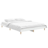 Bed Frame without Mattress White 135x190 cm Engineered Wood - Side View