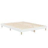 Bed Frame without Mattress White 135x190 cm Engineered Wood - 45-Degree Angle