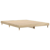 Bed Frame without Mattress Sonoma Oak 135x190 cm Engineered Wood - Front View