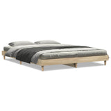 Bed Frame without Mattress Sonoma Oak 135x190 cm Engineered Wood - Top-Down View