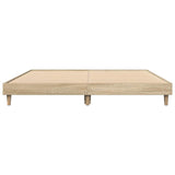 Bed Frame without Mattress Sonoma Oak 135x190 cm Engineered Wood - 45-Degree Angle