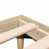 Bed Frame without Mattress Sonoma Oak 135x190 cm Engineered Wood - Close-Up Angle