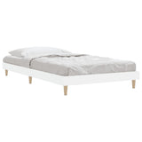 Bed Frame without Mattress White 90x190 cm Engineered Wood - 45-Degree Angle
