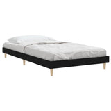 Bed Frame without Mattress Black 90x190 cm Engineered Wood - 45-Degree Angle