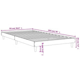 Bed Frame without Mattress Black 90x190 cm Engineered Wood - Extra Image