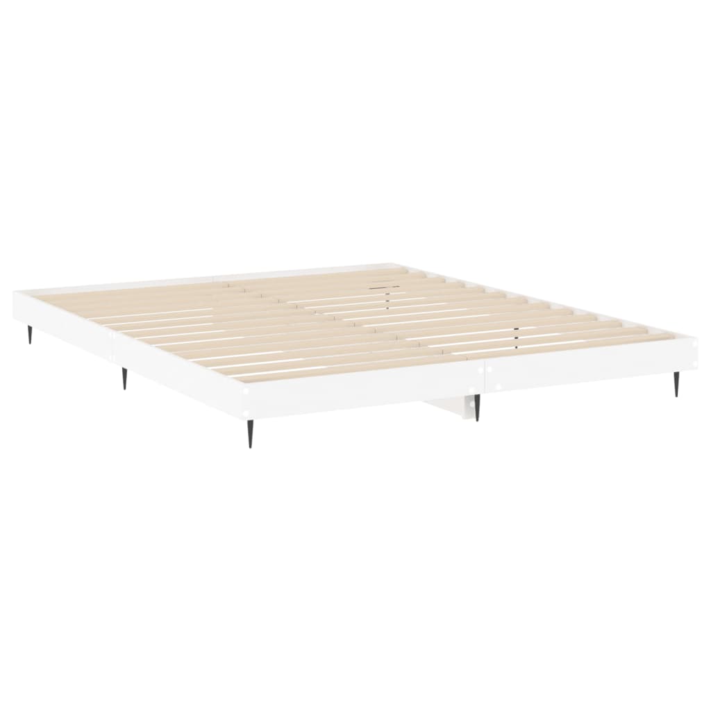 Bed Frame without Mattress White 183x203 cm King Engineered Wood