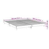 Bed Frame without Mattress White 183x203 cm King Engineered Wood