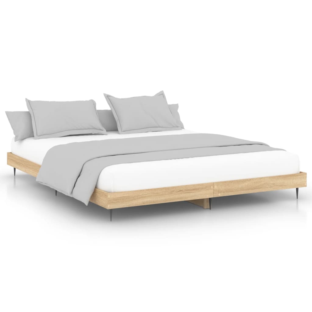 Bed Frame without Mattress Sonoma Oak 183x203 cm King Engineered Wood