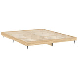 Bed Frame without Mattress Sonoma Oak 183x203 cm King Engineered Wood - 45-Degree Angle