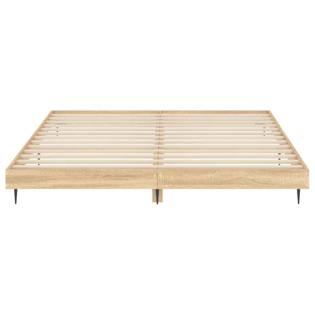 Bed Frame without Mattress Sonoma Oak 183x203 cm King Engineered Wood