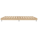 Bed Frame without Mattress Sonoma Oak 183x203 cm King Engineered Wood - Close-Up Angle