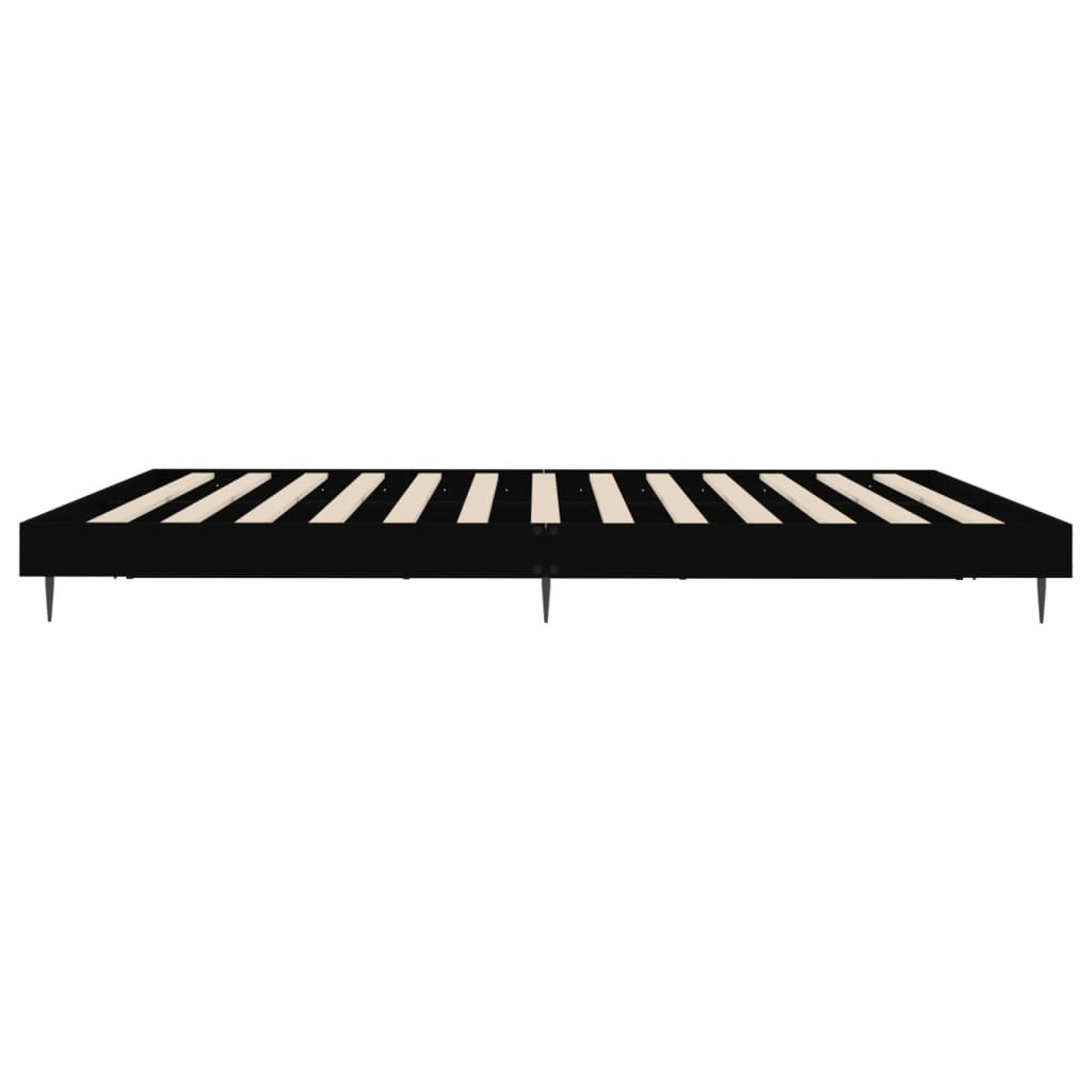 Bed Frame without Mattress Black 150x200 cm Engineered Wood