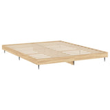 Bed Frame without Mattress Sonoma Oak 150x200 cm Engineered Wood - 45-Degree Angle