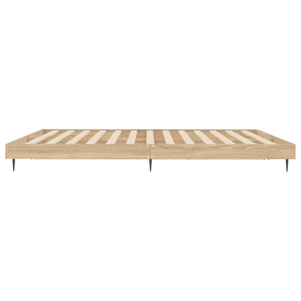 Bed Frame without Mattress Sonoma Oak 150x200 cm Engineered Wood