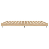 Bed Frame without Mattress Sonoma Oak 150x200 cm Engineered Wood - Close-Up Angle