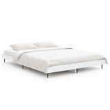 Bed Frame without Mattress White 135x190 cm Engineered Wood - Front View