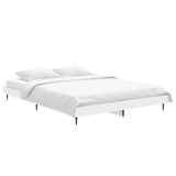 Bed Frame without Mattress White 135x190 cm Engineered Wood - Side View